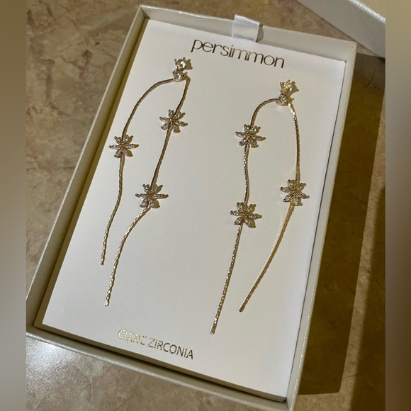 Persimmon Women’s Earrings Cubic Zirconia - Picture 1 of 4